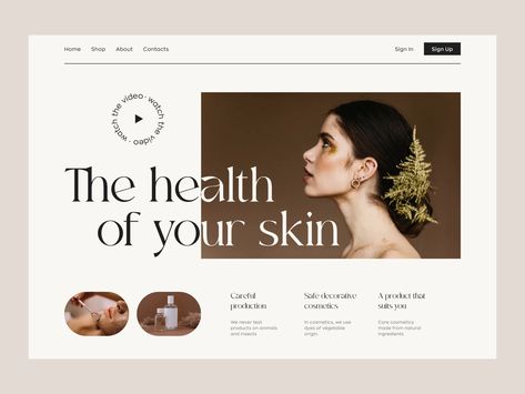 Cosmetics Website Home Page Cosmetic Website Design, Cosmetic Website, Cosmetic Aesthetic, Cosmetic Web, Feminine Web Design, Gradient Poster, Elegant Template, Website Home Page, Retro Decoration