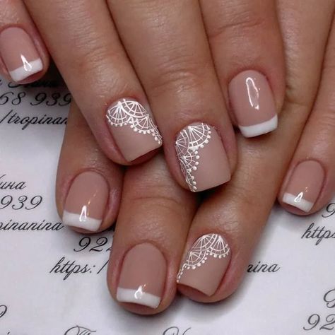 Lace Nail Art, Unghie Nail Art, Fall Nail Art Designs, Lace Nails, Nails Wedding, Nail Art Wedding, Bride Nails, Diy Nail Designs, Ideas Nails