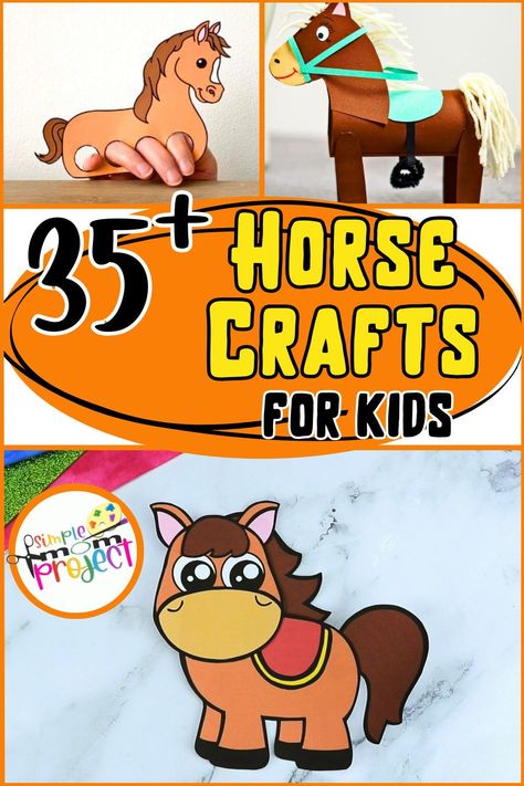 Dive into the world of cute farm animals with this amazing bundle of over 35 unique and fun Horse Crafts. This incredible collection of Horse crafts will have your crafty toddlers and preschoolers engaged for hours as they explore the clever activities to create their own  beautiful horses. From printable horse crafts, to horse puppets and toilet roll horse crafts  - there's something here for every creative mind to enjoy. So come on over and grab this horse craft collection today. Horse Craft For Kindergarten, Horse Camp Crafts, Horse Crafts For Kids, Horse Crafts Kids, Fair Crafts, Cute Farm Animals, Farm Animal Crafts, Crafts And Activities For Kids, Camp Crafts