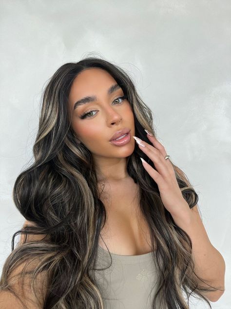 Frosted Tips Women Hair, Dark Hair With Caramel, Mocha Bronde Balayage, Milk Brown Hair, Dark Hair With Caramel Highlights, Jet Black Hair With Highlights, Mocha Hair Color, Caramel Highlights On Dark Hair, Ash Brown Hair Balayage