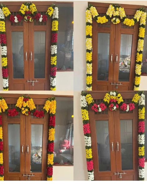 *Rose Gajamala door set* *Price. 3500+ ship*👆 Quality No compromise....Making time 10-15 days Place your orders on WhatsApp 9500124371 #Doormalas #Garlands #Poojaroomdecor #Bagilathorana #festivedecor #indianfestivals #Gajamalas #doorset #diwalidecoration #homedecorindia #uniqueinhandicrafts #handicraftsinindia #diwaligifting #asianwedding #giftingideas #weddingcreation #makeinindia #festivecollection #FabricMalas #Washablehangings #Homedecor #Doordecor #Entrancedoorhangings Flower Toran Designs Doors, Toran Designs Doors, Flower Toran, Door Toran, Diwali Gif, Home Decor India, Return Gift, Door Sets, House Doors