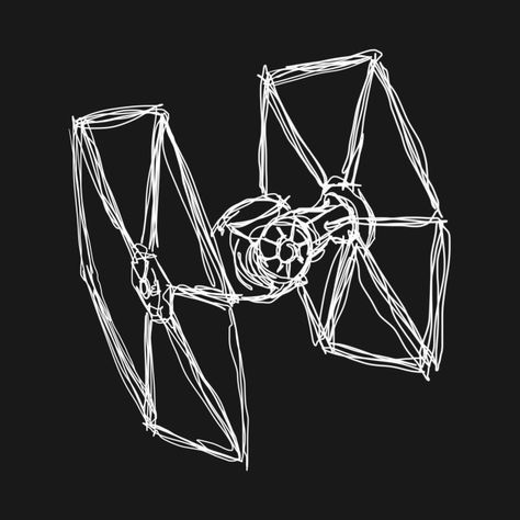 Star Wars Ink Drawing, Star Wars Outline Drawing, Jedi Starfighter Tattoo, Star Wars Spaceships Drawing, Tie Fighter Art, Star Wars Ship Drawing, Star Wars Ships Drawing, Star Wars Illustration Minimalist, Star Wars Things To Draw