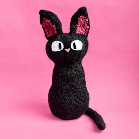 JIJI THE CAT - FREE KNITTING PATTERN Totoro Onesie, Ghibli Birthday, Cat Inspiration, Owl Knitting Pattern, Witches Cat, Cat Knitting, Diy Animals, Knit Doll, Knitted Toys Free Patterns