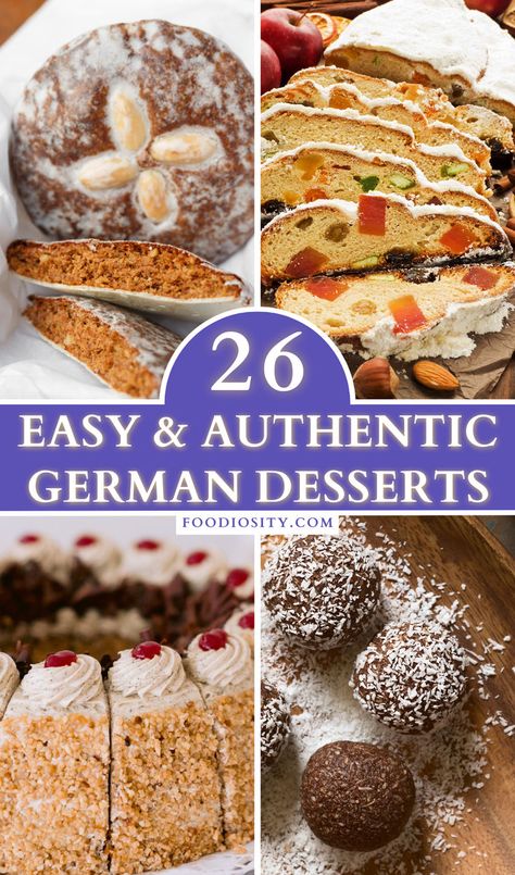 Experience the joy of German baking with 26 authentic dessert recipes! These simple yet delightful sweets, including classic pastries and festive treats, capture the essence of German cuisine. Click to discover how easy it can be to create traditional German desserts at home! Classic Pastries, German Recipes Dessert, Traditional German Desserts, Desserts At Home, German Pastries, Easy German Recipes, German Food Authentic, Desserts Around The World, International Desserts