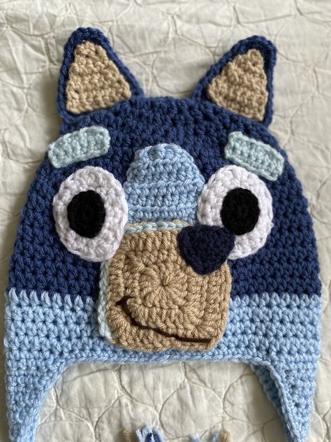 Ravelry: Bluey Hat by It's So Crochet Bluey Hat, Crochet Bluey, Toddler Fits, Crochet Baby Jacket, Bluey And Bingo, Hat Patterns Free, Big Twist, Crochet Disney, Crochet Hat Free