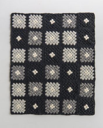 Granny Square Blanket in New Colors - Purl SohoPurl Soho Black Granny Square, Granny Square Blanket Pattern, Square Blanket Pattern, Granny Square Blanket Tutorial, Crocheted Squares, Modern Knitting Patterns, Crochet Kits, Granny Square Crochet Patterns Free, Crochet Blanket Designs