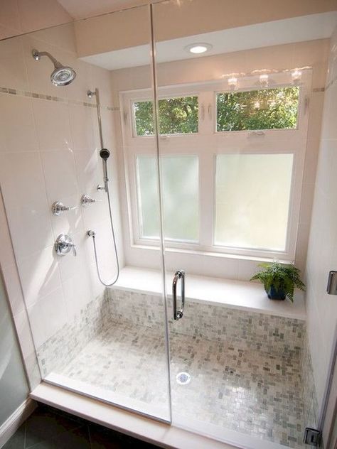 25 Window in Shower Ideas to Brighten Your Bathroom - NP Window In Shower Ideas, Walk In Shower With Window, Shower Window Ideas, Bathroom Shower Window, Shower With Window, Shower Windows Ideas, Bathroom Windows In Shower, Shower Window, Shower Conversion