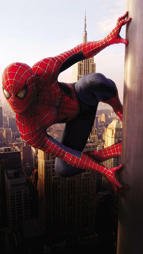 Spiderman Sam Raimi, Famous Movie Posters, Spiderman 2002, Spiderman Poster, Spider Man Trilogy, Spider Men, Image Spiderman, Tobey Maguire, Spiderman Movie