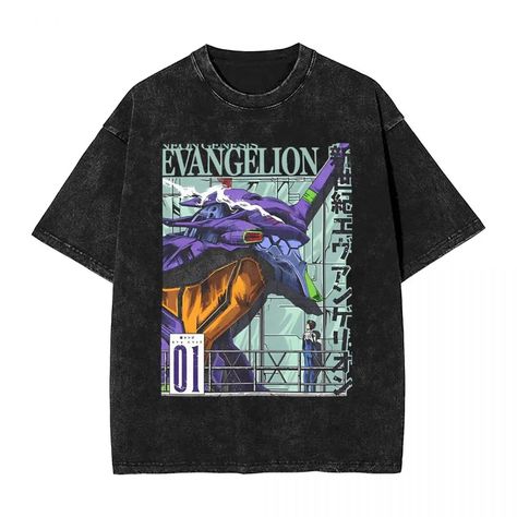 Washed T Shirt Neon Genesis Anime Evangelions Hip Hop T-Shirt Oversize E-EVA Manga Streetwear Short Sleeve Tops Tees Men Women Shirt Oversize, Streetwear Shorts, T Shirt Oversize, Neon Genesis, T Shirt Oversized, Mens Tees, Cotton T Shirt, Short Sleeves Tops, Short Sleeve Tee