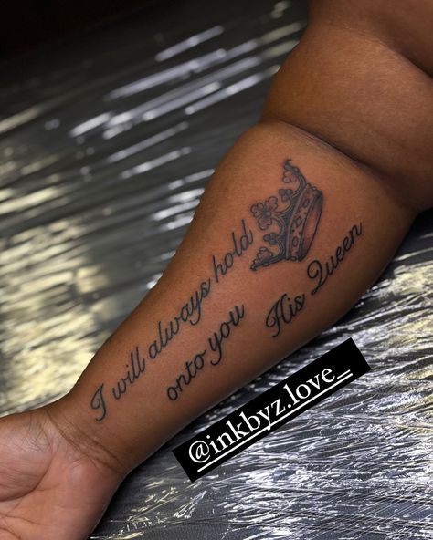 Couples Tattoos 👑 ❌ No Neck Tattoos 📍 New Ink Tattoo Shop #newink #femaletattooartist #shreveporttattooartist #couplestattoo #crowntattoos #bossiertattooartist #ink Tattoos Black Women, Couples Tattoos, Neck Tattoos, Female Tattoo Artists, Tattoo Women, Holding Onto You, Crown Tattoo, S Tattoo, Couple Tattoos