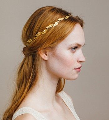 Handmade Tiaras, Fashion Shoots, Jennifer Behr, Floral Headband, Golden Leaves, Hair Strand, Floral Headbands, Coraline, Headband Hairstyles