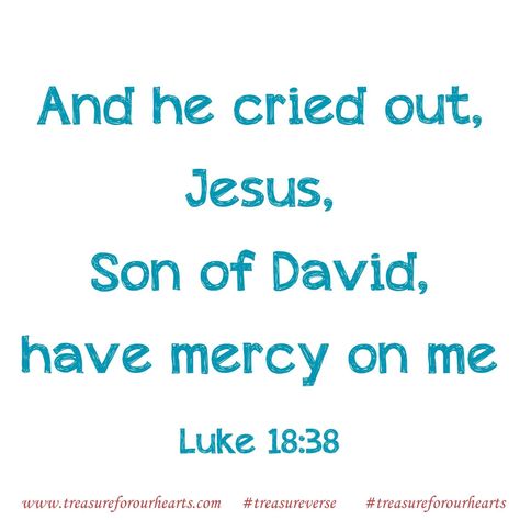 And he cried out, “Jesus, Son of David, have mercy on me!” #treasureverse #Luke1838 #GodsWord #Godspromises Lin Jesus Son, Son Of David, Jesus Mary And Joseph, Cry Out, Gods Promises, Verses, Jesus