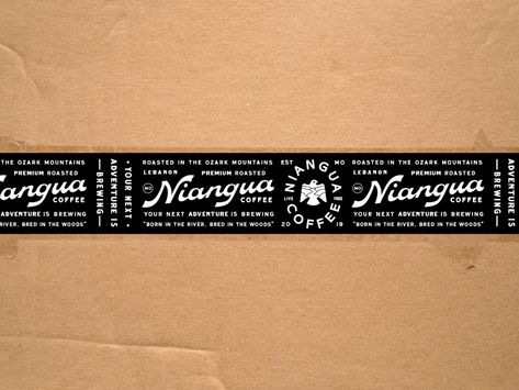 Niangua Packing Tape by James Engerbretson on Dribbble Packaging Tape Design, Packing Tape Design, Custom Tape Packaging, Custom Packing Tape Design, Tape Branding, Branded Tape Packaging, Custom Packing Tape, Chrome Design, Smoothie King