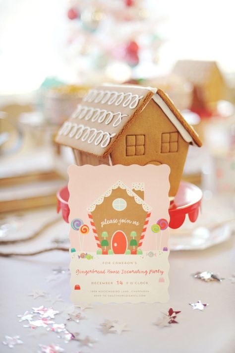 Gingerbread Decorating Party, Decorating Gingerbread Houses, Activity For Christmas, Gingerbread House Decorating Party, Gingerbread House Party, Gingerbread House Decorating, Christmas Cookie Party, Fashionable Hostess, Gingerbread House Parties