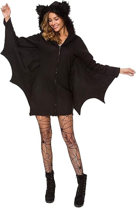 Amazon.com: YAOBAOLE Halloween Costume for Women Bat Cozy Black Animal Adult Cosplay Vampire Zipper Dres L : Clothing, Shoes & Jewelry Diy Bat Costume, Bat Costumes, Women Clothing Trends, Bat People, Hippie Halloween Costume, Halloween Costume For Couples, Scary Halloween Costume Ideas, Costume For Couples, Hoodie Halloween Costumes