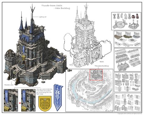 Thunder Doom Castle Art - The War of Genesis IV: Spiral Genesis Art Gallery Modern Green House, Green House Ideas, Scene Concept Art, 3d Karakter, Student Portfolio, Game 2d, Interactive Media, Isometric Art, Minecraft Architecture