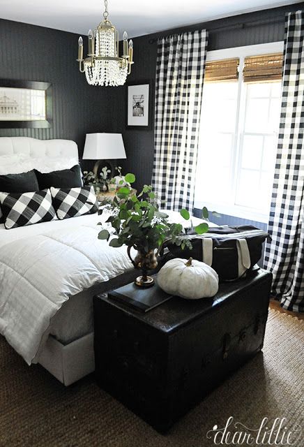 Buffalo Plaid Bedroom, Plaid Bedroom, Black And White Bedroom, Design Ložnic, Dear Lillie, Casa Country, Stylish Curtains, Casa Vintage, Cool Ideas