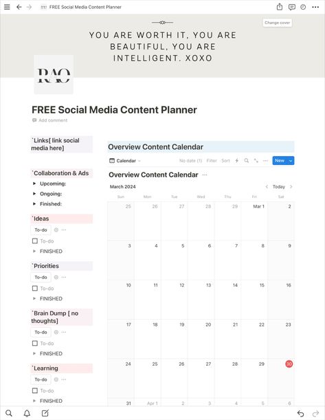 Introducing our new Notion template: Social Media Content Calendar. Plan, schedule, and track your social media content seamlessly. Customize calendars, categorize content, schedule posts, and track performance. Ideal for social media managers, influencers, and businesses. Stay organized, save time, and optimize your content strategy. Boost your social media impact with our user-friendly template. Start maximizing your social media presence today! Content Schedule Template, Notion Template Free, Social Media Content Calendar Template, Content Schedule, Content Calendar Template, Social Media Content Planner, Social Media Impact, Template Social Media, Social Media Content Calendar