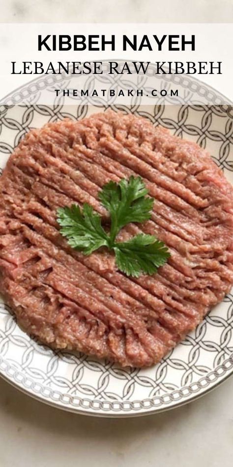 Kibbeh Nayeh Recipe, Kibbeh Nayeh, Kibbeh Recipe Lebanese, Recipe Lebanese, Kibbeh Recipe, Lebanon Food, Syrian Food, Meat Dish, Lebanese Cuisine