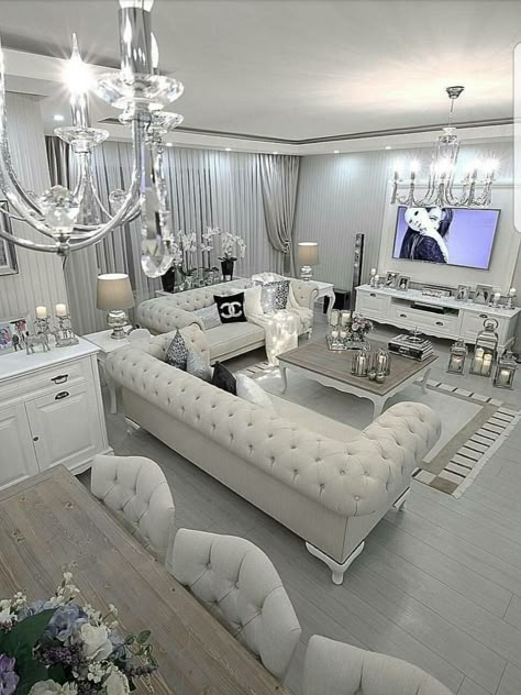 Glamour Living Room, Modern Glam Living Room, Glamorous Living Room, Glam Living Room Decor, Living Room Decor On A Budget, Elegant Living Room Decor, Aesthetic Living Room, Glam Living Room, Apartment Living Room Design