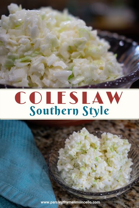 Southern Style Coleslaw, Southern Cold Slaw Recipe, Southern Slaw Recipes, Coleslaw For A Crowd Easy Recipes, Southern Cole Slaw, Southern Slaw, Coleslaw For A Crowd, Southern Coleslaw Recipe, Southern Cole Slaw Recipe