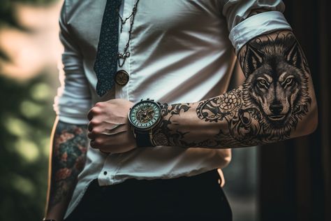 Tattoos have been a popular form of self-expression for centuries, and their acceptance in the workplace has grown significantly in recent years. While some employers still have strict policies against visible tattoos, many companies are becoming more open-minded and are no longer viewing tattoos as a hindrance to one's professionalism. In this article, we'll take a closer look at the trend of tattoos in the workplace and what it means for employees and employers. Tattoos In The Workplace, Symbol Of Change, Timeless Symbol, Butterfly Tattoo Designs, Open Minded, S Tattoo, The Craft, Butterfly Tattoo, Intricate Design