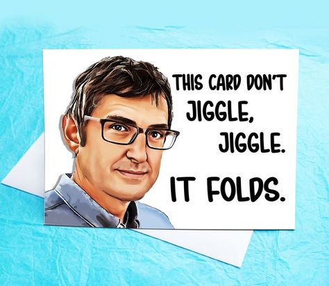 This Card don't Jiggle, Jiggle. It Folds. A card for any Louis Theroux fan or for someone who just can't get this song out of their head. Made with love and a little sarcasm. Now for all the boring but important stuff....Cards are professionally made, A5 then folded in half with a glossy finish and a white envelope to match.....Blank inside for you to write I’m your own message of love or loathing. #KimWestArt #ALittleSarcasm #Mymoneydontjiggle #Itfolds #LouisTheroux #JiggleJiggle Louis Theroux, Jiggle Jiggle, Funny Greetings, My Values, West Art, Funny Greeting Cards, Funny Cards, Love Messages, Made With Love