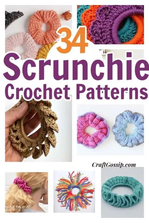 Crochet Towel Holders, Crochet Scrunchie, Crochet Scrunchies, Ravelry Crochet, Crochet Bow, Crochet Bowl, Crochet Hair Clips, Hair Crochet, Scrunchies Diy