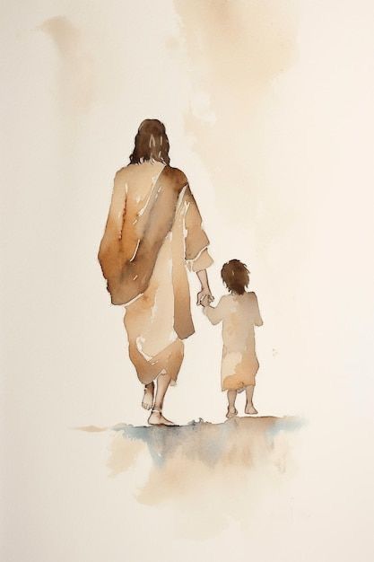 Jesus Watercolor, Christian Art Painting, Lord Love, Beautiful Watercolor Paintings, Jesus Walking, Worship Jesus, Draw Reference, Grow In Grace, Watercolor Tips