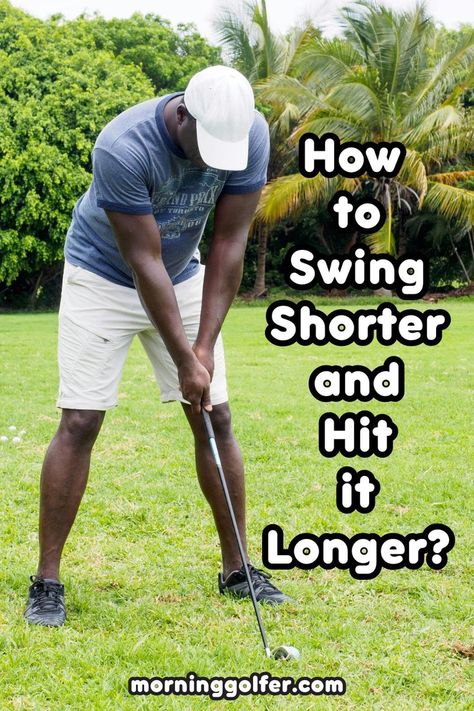 In golf, it’s beneficial to have a compact swing since it limits the margin for mistake. Here is how to swing shorter and hit it longer. Follow me to get more golf swing related tips. #golfswing #golfswingtips #golfswings #golftipsswings #golfdriverswing #golfdriverswingtips #golf Golf Lessons Swings, Fix Your Posture, Golf Techniques, Golf Drills, Womens Golf, Golf Tips For Beginners, Womens Golf Fashion, Golf Drivers, Golf Exercises