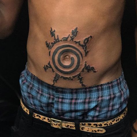 Tattoo On Stomach, Ninja Tattoo, Seal Tattoo, Black Men Tattoos, Stomach Tattoo, Gamer Tattoos, Lion Tattoo Sleeves, Mark Tattoo, Naruto Tattoo