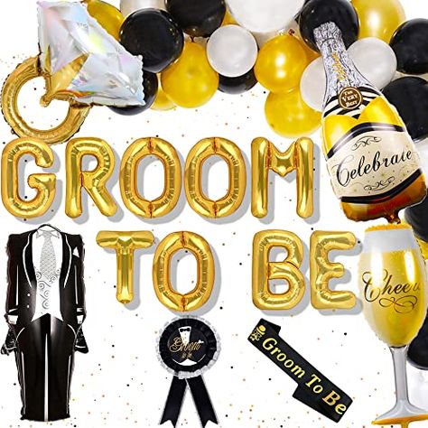 Throw an Epic Wedding Shower for Two Grooms Bridal Shower With Groom, Groom Shower Decorations, Groom To Be Decoration Ideas, Groom To Be Party Decorations, Bride And Groom Balloons, Team Groom Props, Golden Bachelor Watch Party, Outdoor Christmas Lanterns, Shower For Two