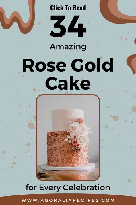 Celebrate in Style with Rose Gold Cakes: Rose gold cakes offer an elegant way to commemorate important milestones like weddings, birthdays, and graduations. This classic yet inherently feminine color choice is a perennial favorite for party themes. If you're considering making your rose gold cakes, our list provides a wealth of amazing inspirations to explore. Rose Gold Birthday Theme Ideas, Rose Gold Birthday Cake For Women, Rose Gold Cake Ideas, Rose Gold Cake Ideas Birthday, Cakes Rose Gold, Rose Gold Cakes, 90th Birthday Cake Ideas, Gold Cake Ideas, Rose Cake Recipe