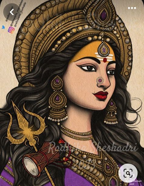 Easy Mandala Drawing, God Artwork, Durga Painting, Pencil Sketch Images, Getting A Tattoo, Beautiful Art Paintings, Goddess Artwork, Indian Art Paintings, Book Art Diy