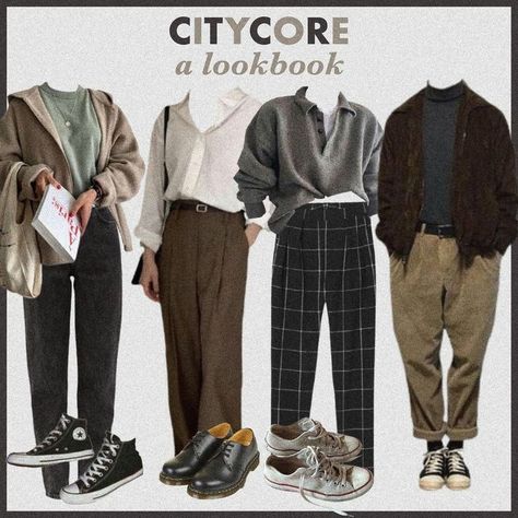 Pin by Dylan Cantiff on -Lookbook- | Streetwear men outfits, Retro outfits, Cool outfits City Core, Academia Aesthetic Outfit, Dark Academia Outfits, Academia Outfits, Outfits Retro, Mens Casual Dress Outfits, Men Stylish Dress, Mens Outfit Inspiration, Streetwear Men