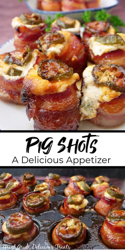 Pig Shots (Oven Baked) - Great Grub, Delicious Treats Pig Shots, Treats Christmas, Delicious Appetizer Recipes, Appetizers Easy Finger Food, Best Appetizer Recipes, Finger Foods Easy, Smoked Food Recipes, Football Food, Finger Food Appetizers