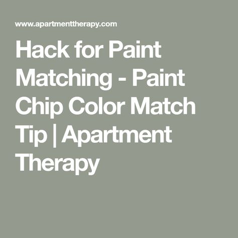 Hack for Paint Matching - Paint Chip Color Match Tip | Apartment Therapy Paint Chip Wall, Paint Chip, Paint Matching, Viral Tiktok, Matching Paint Colors, Touch Up Paint, Mobile Homes, Paint Chips, Wall Paint