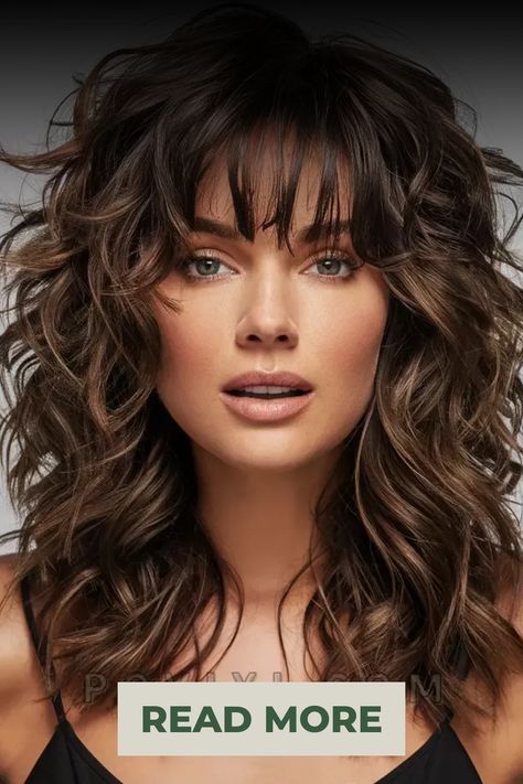 Explore 34 Trending Fall Hairstyles 2024 for Every Hair Type: Long, Short, Curly, and More Bangs With Long Curly Hair, Straight Bangs With Curly Hair, Bangs With Curly Hair, Fall Hairstyles, Hairstyles 2024, Bright Red Hair, Bangs Hairstyles, Straight Bangs, Curly Hair With Bangs