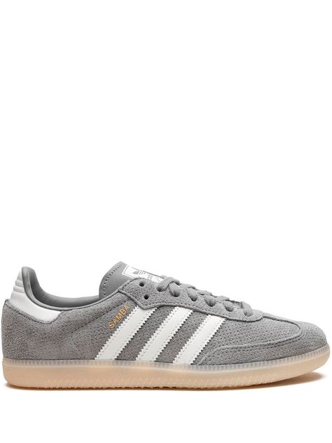 Adidas Samba OG "Grey Bliss Orange" Sneakers - Farfetch Adidas Samba Grey, Adidas Platform Sneakers, Casual White Sneakers, Samba Shoes, Sneaker Outfits Women, Orange Sneakers, Vogue France, Adidas Samba Og, Adidas Sneakers Women