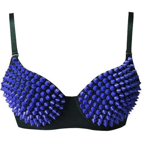 Alivila.Y Fashion Metallic Spike Punk Goth Bra Clubwear (€14) ❤ liked on Polyvore featuring intimates, bras, spiked bra and metallic bra Spiked Bra, Metallic Bra, Light Blue Bra, Steampunk Goth, Cacique Bras, White Bra, Vs Bras, Cotton Bras, White Bras