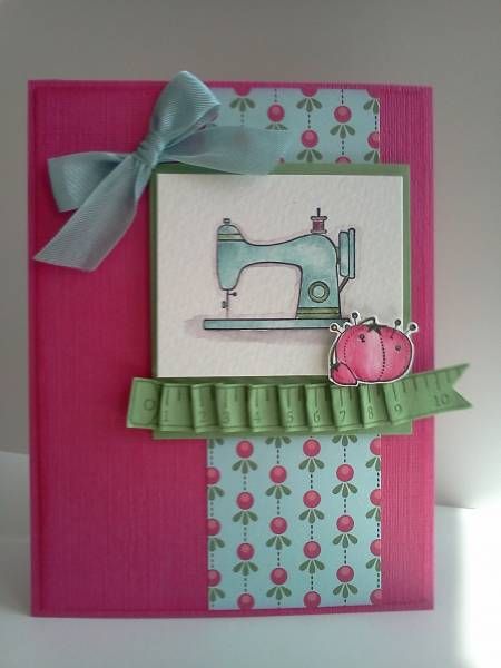 Sew Suite by Kittygirl - Cards and Paper Crafts at Splitcoaststampers Disney Button Art, Knitting Cards, File Cover, File Decoration, File Decoration Ideas, Sewing Cards, Girlie Girl, Fabric Cards, Making Greeting Cards