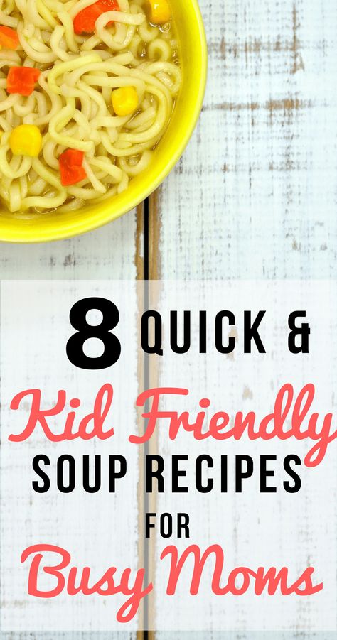 Kid Friendly Soup Recipes, Quick And Easy Soup Recipes, Soup For Sick, Kid Friendly Soup, Soup Night, Soups For Kids, Quick Soup, Quick And Easy Soup, Easy Soup