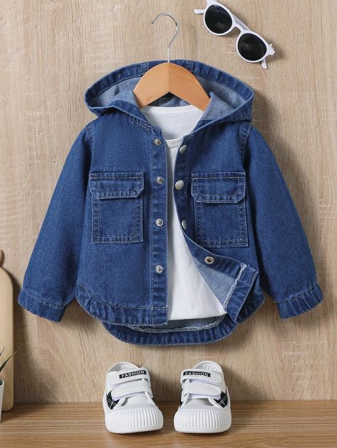 Dark Wash  Collar Long Sleeve Denim  Jackets Embellished Non-Stretch All Baby Girls Clothing Girls Denim Skirts, Diy Clothes And Shoes, Long Sleeve Denim Jacket, Girls Denim, Denim Jackets, Bra Women, Girls Clothing, Diy Clothes