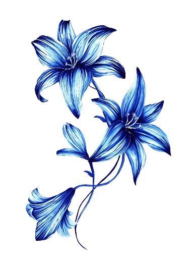 Blue Lillies Tattoo, Blue Water Lily Tattoo, Blue Flower Tattoos For Women, Blue Lily Tattoo, Blue Lotus Flower Tattoo, Soulmate Marks, Blue Tattoos For Women, Blue Flowers Tattoo, Dark Blue Tattoo