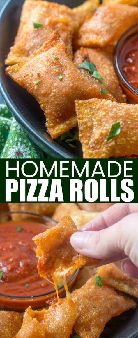 Homemade Pizza Rolls, Pizza Roll Recipe, Crock Pot Recipes, Pizza Rolls, Homemade Snacks, Dinner Recipes Crockpot, Idee Pasto Sano, Pizza Sauce, Homemade Pizza