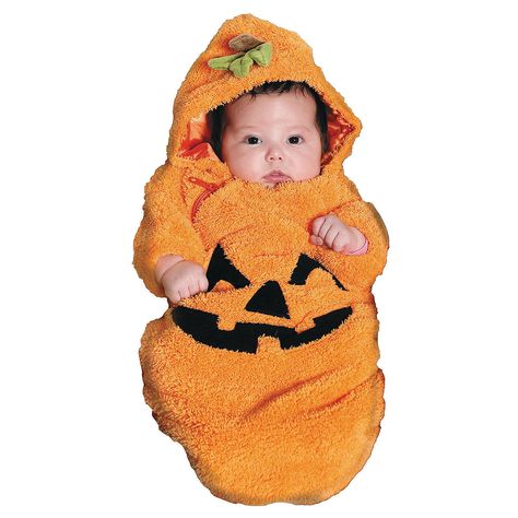 Baby Pumpkin Bunting Costume - 0-6 Months - OrientalTrading.com Baby Pumpkin Outfit, Pumpkin Bunting, Baby Pumpkin Costume, Newborn Halloween Costumes, Baby Boy Halloween, Pumpkin Halloween Costume, Newborn Halloween