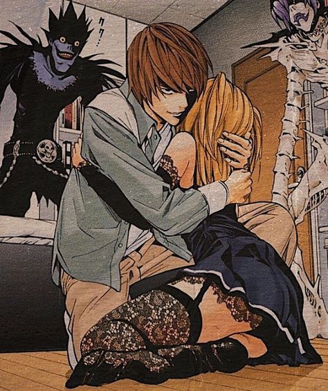 Light And Misa, Opm Manga, Note Tattoo, رعب نفسي, Light Yagami, 가을 패션, Manga Drawing, Manga Art, Aesthetic Anime