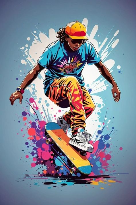 Images Pop Art, Colorful Graffiti, Graffiti Illustration, Print Design Art, Tshirt Printing Design, Skate Art, Pop Art Portraits, Swag Cartoon, Graffiti Cartoons