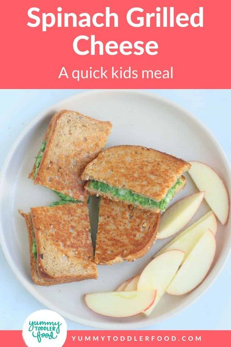 Toddler Sandwich Ideas, Healthy Grilled Cheese Recipes, Grilled Sandwich Recipes, Blw Foods, Toddler Sandwiches, Spinach Grilled Cheese, Healthy Toddler Lunch, Veggie Grilled Cheese, Violet Food