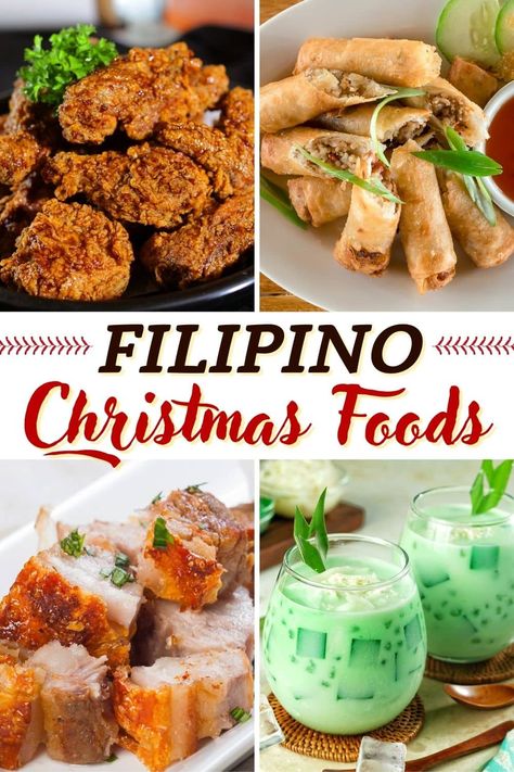 With these delicious and traditional Filipino Christmas foods, this year's Noche Buena (Christmas Eve Dinner) will be better than ever. Pilipino Food For Christmas, Christmas Food Philippines, Christmas Noche Buena Food, Pinoy Noche Buena Foods, Pinoy Party Food Ideas, Easy Filipino Food, Pinoy Christmas Food Noche Buena, Vietnamese Christmas Food, Filipino New Years Eve Traditions